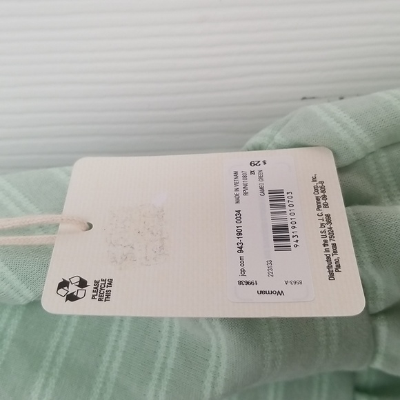 NWT Ana Women's lime green/white Stripe Tank size 2X - Picture 6 of 13